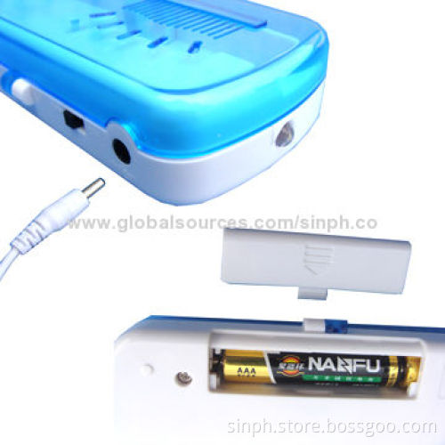 USB UV Travel Toothbrush Sterilizer Case with AAA Batteries, LED Flashlight, 0.5W Power Consumption
